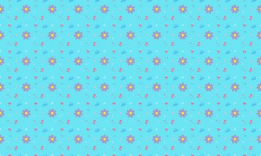 Farklı aksesuarlara sahip renkli arkaplan