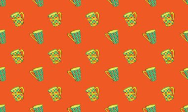 Farklı aksesuarlara sahip renkli arkaplan