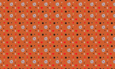 Farklı aksesuarlara sahip renkli arkaplan