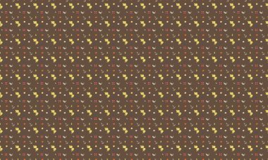 Farklı aksesuarlara sahip renkli arkaplan