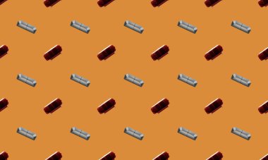 Farklı aksesuarlara sahip renkli arkaplan