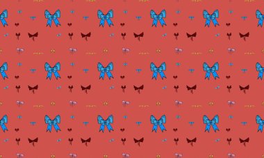 Farklı aksesuarlara sahip renkli arkaplan