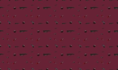 Farklı aksesuarlara sahip renkli arkaplan