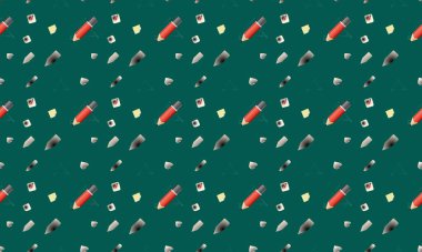 Farklı aksesuarlara sahip renkli arkaplan