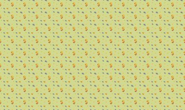 Farklı aksesuarlara sahip renkli arkaplan