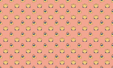 Farklı aksesuarlara sahip renkli arkaplan