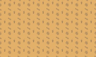 Farklı aksesuarlara sahip renkli arkaplan