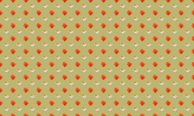 Farklı aksesuarlara sahip renkli arkaplan