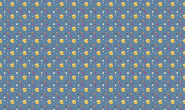 Farklı aksesuarlara sahip renkli arkaplan