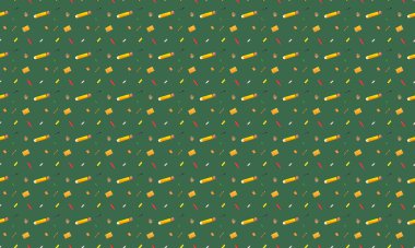 Farklı aksesuarlara sahip renkli arkaplan