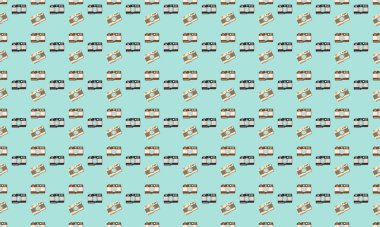 Farklı aksesuarlara sahip renkli arkaplan