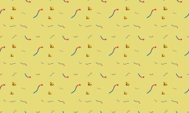 Farklı aksesuarlara sahip renkli arkaplan