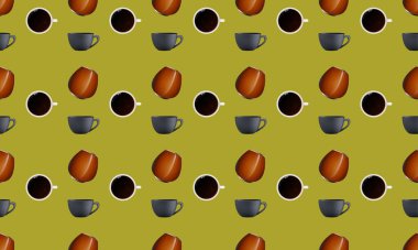 Farklı aksesuarlara sahip renkli arkaplan