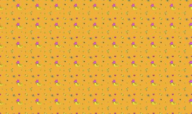 Farklı aksesuarlara sahip renkli arkaplan