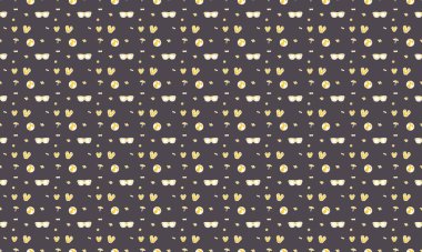 Farklı aksesuarlara sahip renkli arkaplan