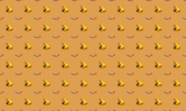 Farklı aksesuarlara sahip renkli arkaplan