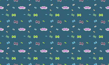 Farklı aksesuarlara sahip renkli arkaplan