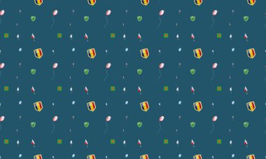 Farklı aksesuarlara sahip renkli arkaplan