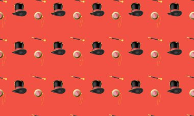 Farklı aksesuarlara sahip renkli arkaplan