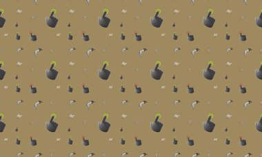 Farklı aksesuarlara sahip renkli arkaplan