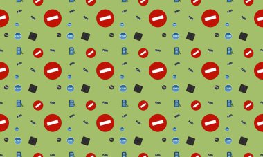 Farklı aksesuarlara sahip renkli arkaplan