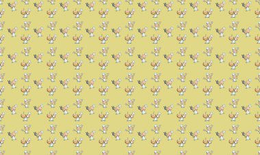 Farklı aksesuarlara sahip renkli arkaplan