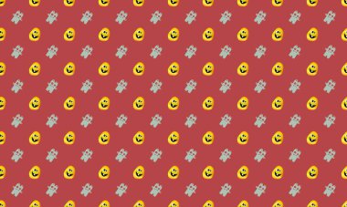 Farklı aksesuarlara sahip renkli arkaplan