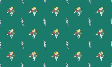 Farklı aksesuarlara sahip renkli arkaplan