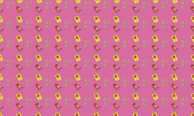 Farklı aksesuarlara sahip renkli arkaplan