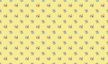 Farklı aksesuarlara sahip renkli arkaplan