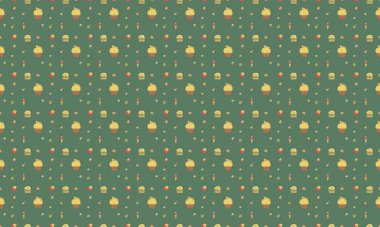 Farklı aksesuarlara sahip renkli arkaplan