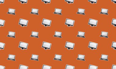 Farklı aksesuarlara sahip renkli arkaplan