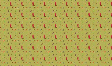 Farklı aksesuarlara sahip renkli arkaplan