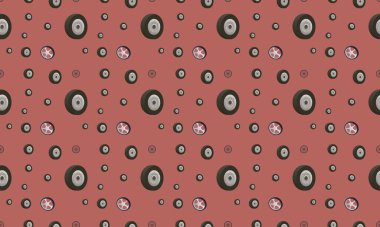 Farklı aksesuarlara sahip renkli arkaplan