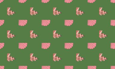 Farklı aksesuarlara sahip renkli arkaplan