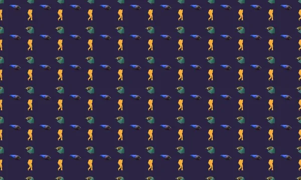 Farklı aksesuarlara sahip renkli arkaplan