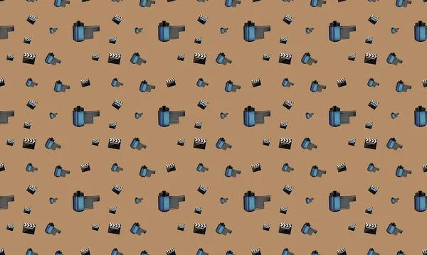 Farklı aksesuarlara sahip renkli arkaplan