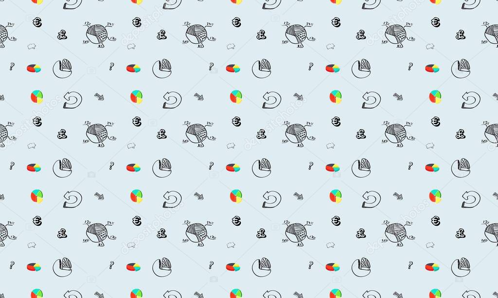 Colored background with different accessories