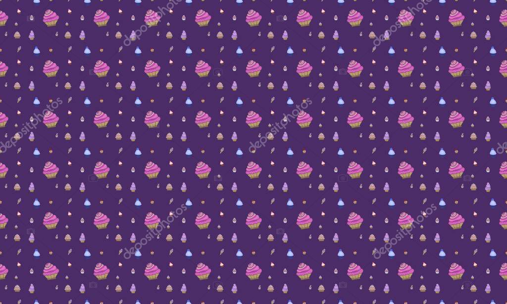 Colored background with different accessories