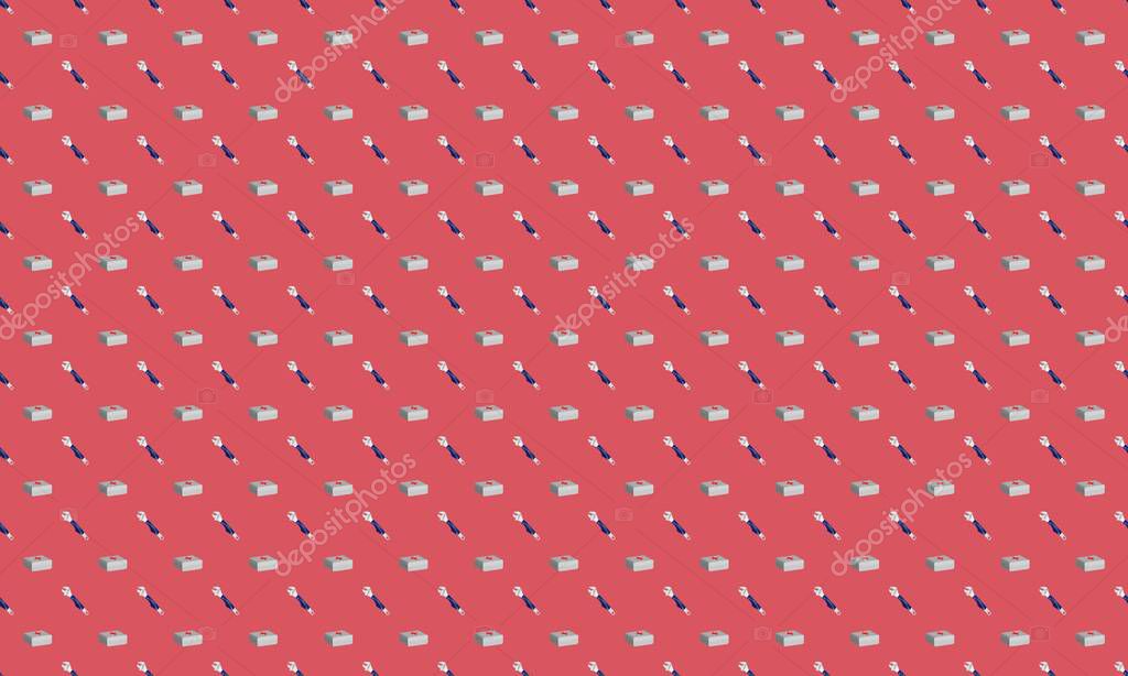 Colored background with different accessories