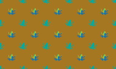 Farklı aksesuarlara sahip renkli arkaplan