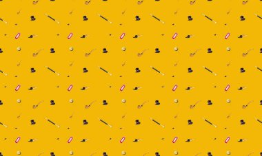 Farklı aksesuarlara sahip renkli arkaplan