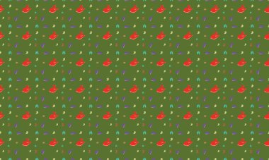 Farklı aksesuarlara sahip renkli arkaplan