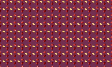 Farklı aksesuarlara sahip renkli arkaplan