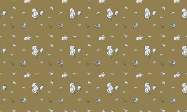 Farklı aksesuarlara sahip renkli arkaplan