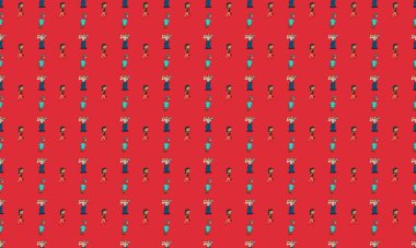 Farklı aksesuarlara sahip renkli arkaplan