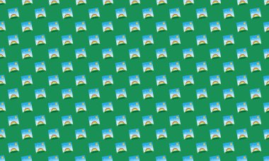 Farklı aksesuarlara sahip renkli arkaplan