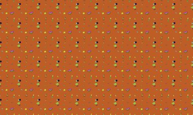 Farklı aksesuarlara sahip renkli arkaplan