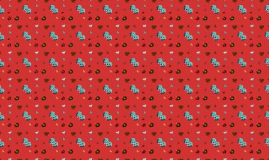 Farklı aksesuarlara sahip renkli arkaplan