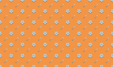 Farklı aksesuarlara sahip renkli arkaplan